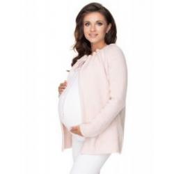 Be MaaMaa Těhotenský svetřík, kardigan na zavazování, sv. růžový - UNI