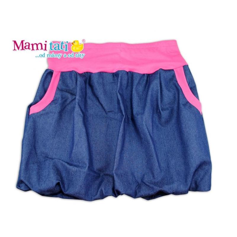 Mamitati Balónová sukně NELLY - jeans denim granát/ růžové