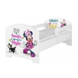 BabyBoo Dětská postel s pěnovou matrací Disney 140 x 70 cm - Minnie Smart, bílá - 140x70