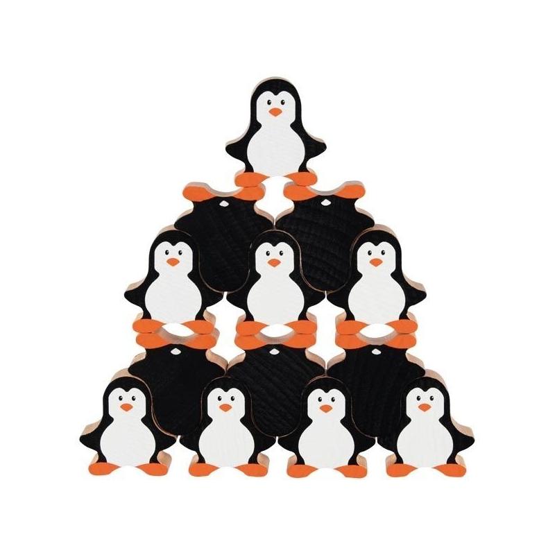 Goki Dřevěná skládací hra - tučňáci, 18ks