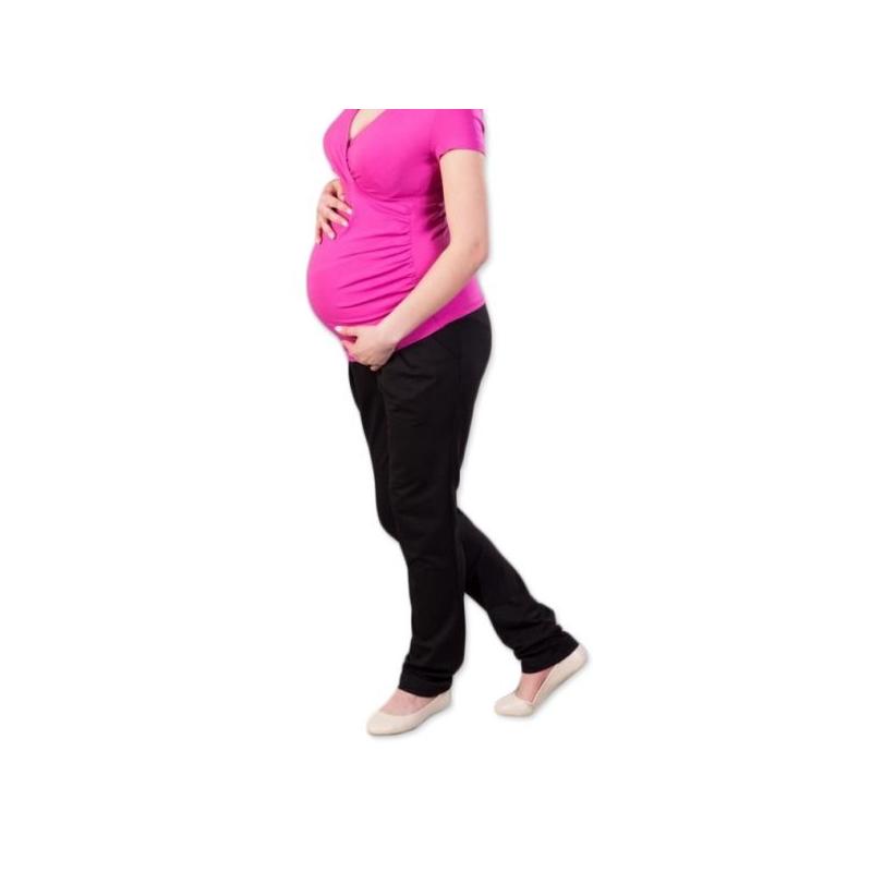 Těhotenské kalhoty/tepláky Gregx, Awan s kapsami - černé - XS (32-34)
