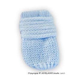 Zimní pletené kojenecké rukavičky - sv. modré - 0-1rok