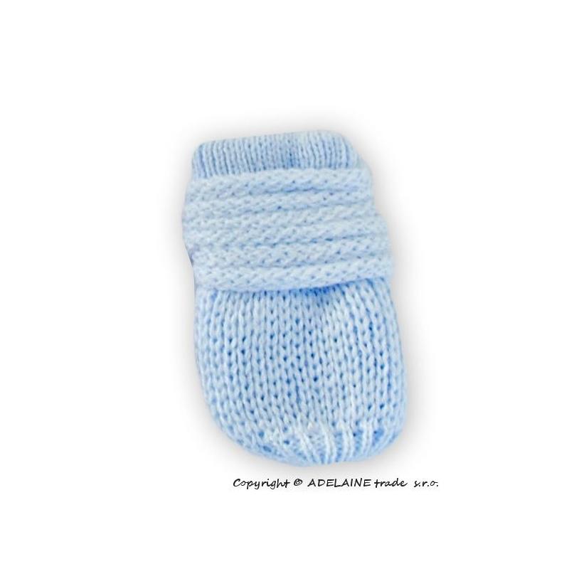 Zimní pletené kojenecké rukavičky - sv. modré - 0-1rok