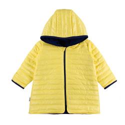 EEVI Dětská přechodová, prošívaná bunda s kapucí - žlutá - 116