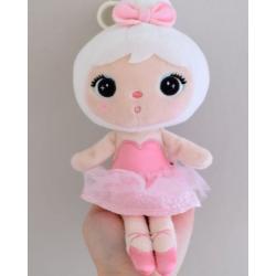 Mini hadrová panenka Metoo s klipem Baletka, růžové šatičky, 22cm