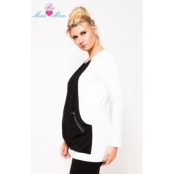 Těhotenská tunika UMA - bílá/černá