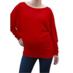 Symetrická těhotenská tunika - červená