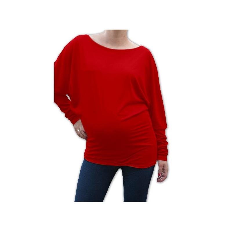 Symetrická těhotenská tunika - červená