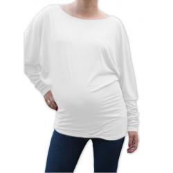 Symetrická těhotenská tunika - bílá