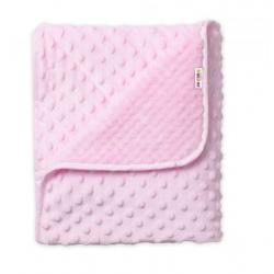 Baby Nellys Dětská luxusní oboustranná deka s minky 80x90 cm, růžová