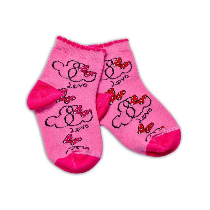Baby Nellys Bavlněné ponožky Minnie Love - tmavě