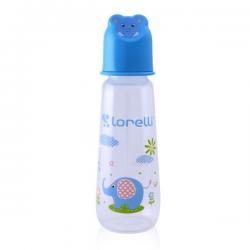 Kojenecká lahvička Lorelli 250 ml s víkem ve tvaru zvířete BLUE