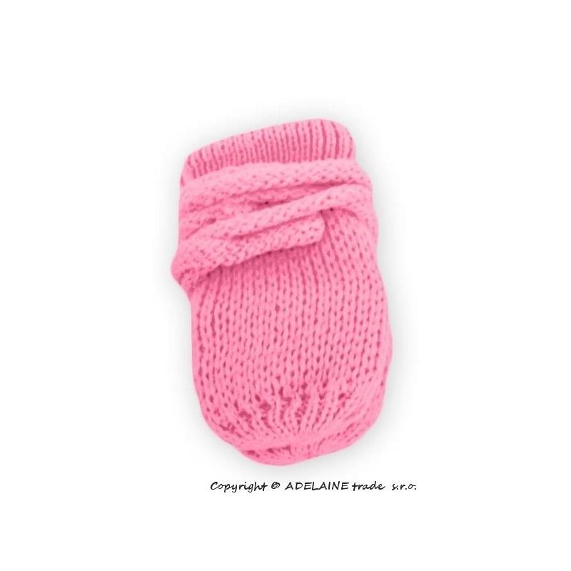 Zimní pletené kojenecké rukavičky - růžové - 86 (12-18m)