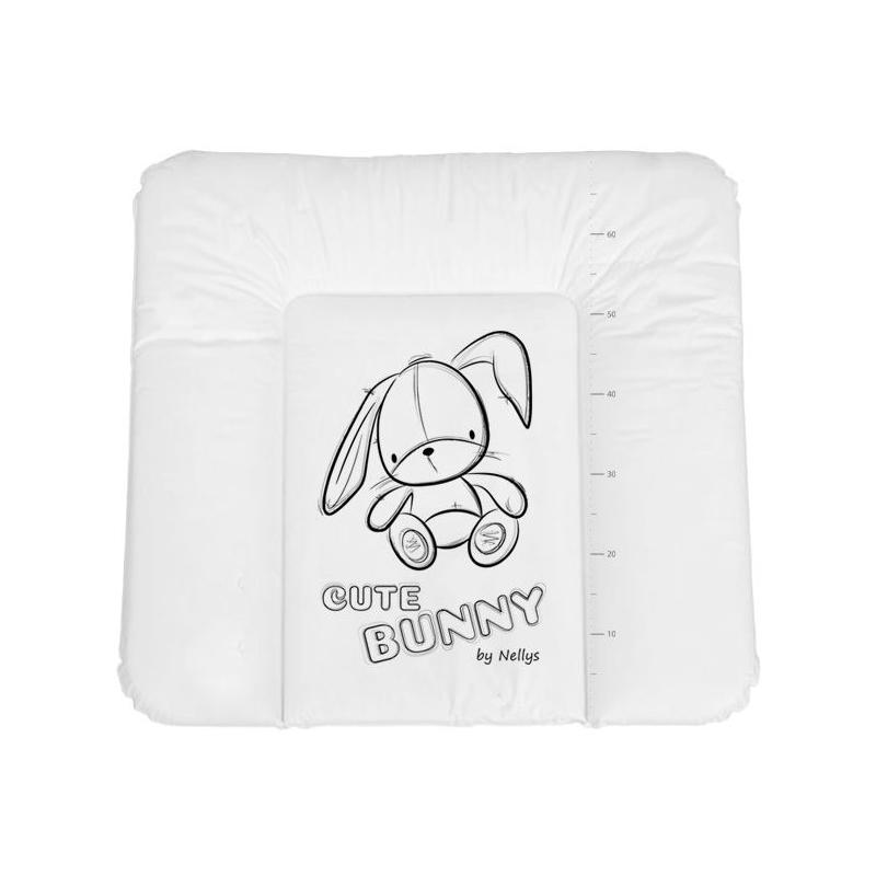 NELLYS Přebalovací podložka, měkká, Cute Bunny, 85 x 72cm, bílá