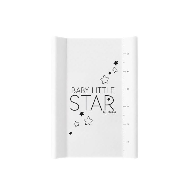 NELLYS Přebalovací podložka , měkká ,vyvýšené boky, BABY STAR, 50 x 70cm, bílá