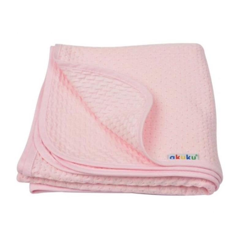 Akuku Dětská bavlněná deka, 80x90 cm, růžová