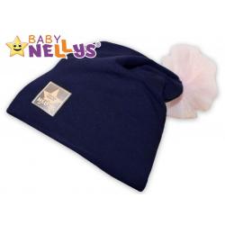 Bavlněná čepička Tutu květinka Baby Nellys ® - granátová, 48-52 - 48/50 čepičky obvod