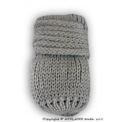 Zimní pletené kojenecké rukavičky - sv. šedé - 0-1rok