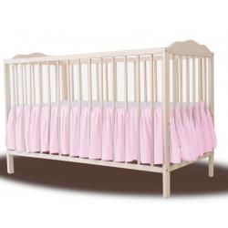 Baby Nellys Bavlněný volánek pod matraci - růžová - 120x60