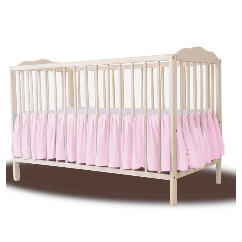 Baby Nellys Bavlněný volánek pod matraci - růžová - 120x60