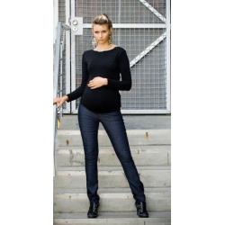 Be MaaMaa Těhotenské kalhoty JEANS - Černý jeans - M (38)