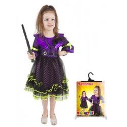 Dětský kostým čarodějnice/Halloween fialový (M)