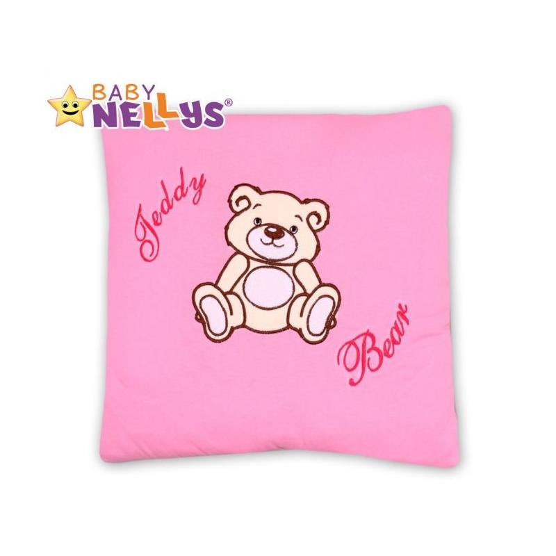 Baby Nellys Polštářek 40x40 Teddy Bear - sv. růžový