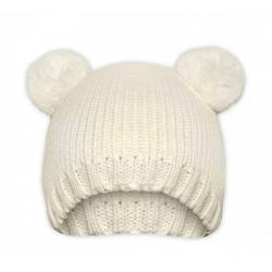 Zimní čepice Baby Nellys ® Medvídek - smetanová - 104-116 (4-6r)