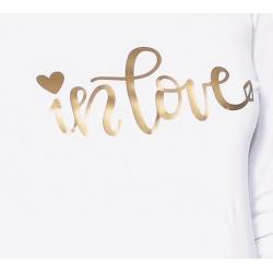 Těhotenské triko dlouhý rukáv In Love - bílé