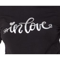 Těhotenské triko dlouhý rukáv In Love - černé
