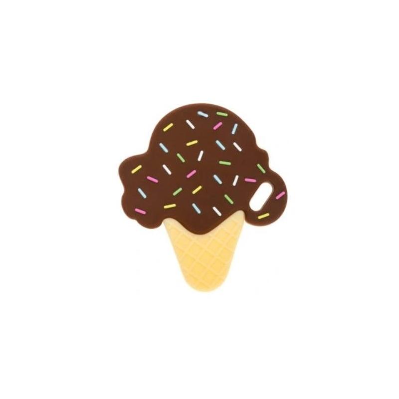 BocioLand Silikonové kousátko Zmrzlinka - čokoládová