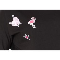 Těhotenská mikina, triko s nášivkami - černé
