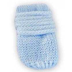 BABY NELLYS Zimní pletené kojenecké rukavičky - sv. modré - 56-68 (0-6 m)
