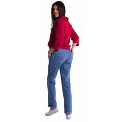 Be MaaMaa Těhotenské kalhoty letní bez břišního pásu - světlý jeans