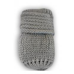BABY NELLYS Kojenecké rukavičky pletené, zimní - sv. šedé - 56-68 (0-6 m)