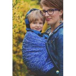 Little FROG Žakárový tkaný šátek na nošení dětí - Blue Hourglasses - L (40)