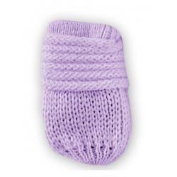 BABY NELLYS Kojenecké rukavičky pletené, zimní - lila - 56-68 (0-6 m)