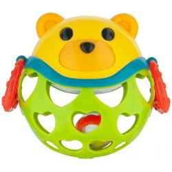Interaktivní hračka Canpol Babies, míček s chrastítkem - Medvídek - zelený