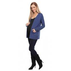 Be MaaMaa Těhotenský svetřík, kardigan s kapsami - jeans - XS/S