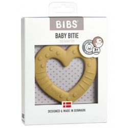 BIBS Baby Bitie Heart Mustard - Silikonové kousátko Srdíčko - hořčicové