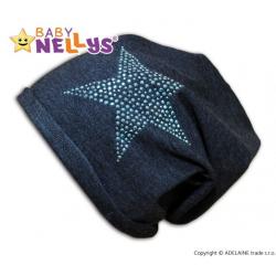 Bavlněná čepička Baby Nellys ® - Hvězdička modrá - 1,5-4 roky