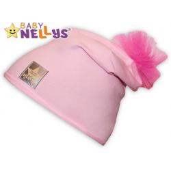 Bavlněná čepička Tutu květinka Baby Nellys ® - sv. růžová, 48-52 - 48/52 čepičky obvod