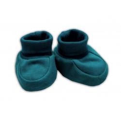 Baby Nellys Kojenecké botičky, ponožtičky Little Robot, tmavě zelené - 56 (1-2m)