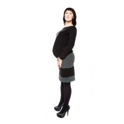 Těhotenská sukně Be MaaMaa - LORA černá/grafit