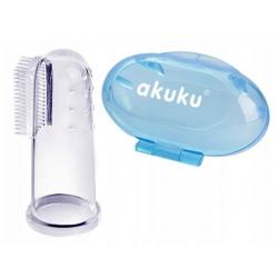 AKUKU Zubní kartáček s pouzdrem - silikonový modrý