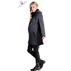 Be MaaMaa Těhotenská softshellová bunda,kabátek - šedá/grafit