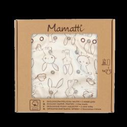 Mamatti Látková plenka EKO sada - kalhotky + 2 x plenky, Králíček, vel. 5 - 14 kg, krémová - 5 - 14 kg