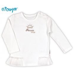 BIO kojenecké bavlněné tričko NICOL PRINCEZNA - dlouhý rukáv - 56 (1-2m)
