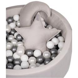 Baby Nellys Bazén pro děti 90x30 cm Velvet + 200 balónků, šedý