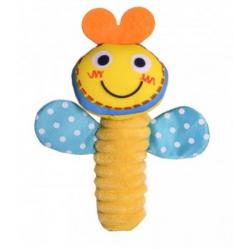 Biba Toys Plyšová hračka s pískatkem a kousátkem Včelka, žlutá